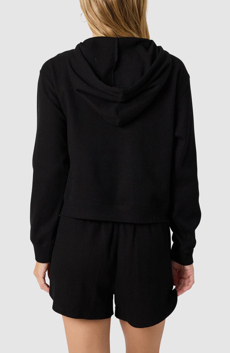 All in Favor Waffle Hoodie, Alternate, color, Black