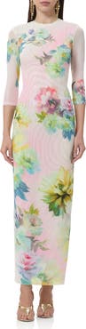 AFRM Kira Floral Print Body-Con Dress