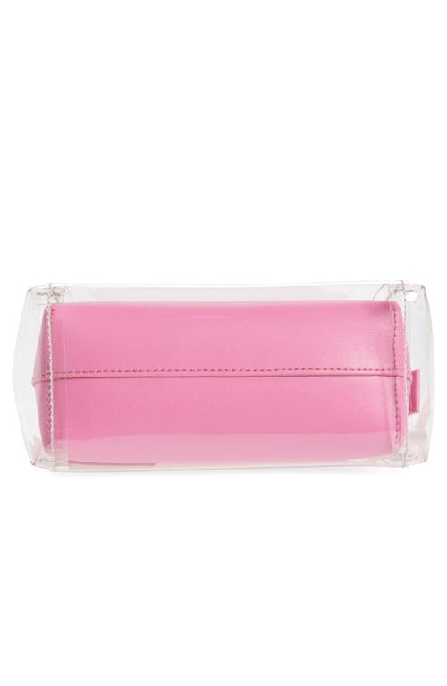 Staud Mini Shirley Transparent Handbag In Clear/pink