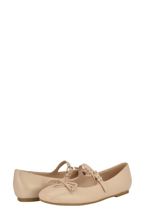 Guess Kayra Mary Jane Flat In Light Natural Beige