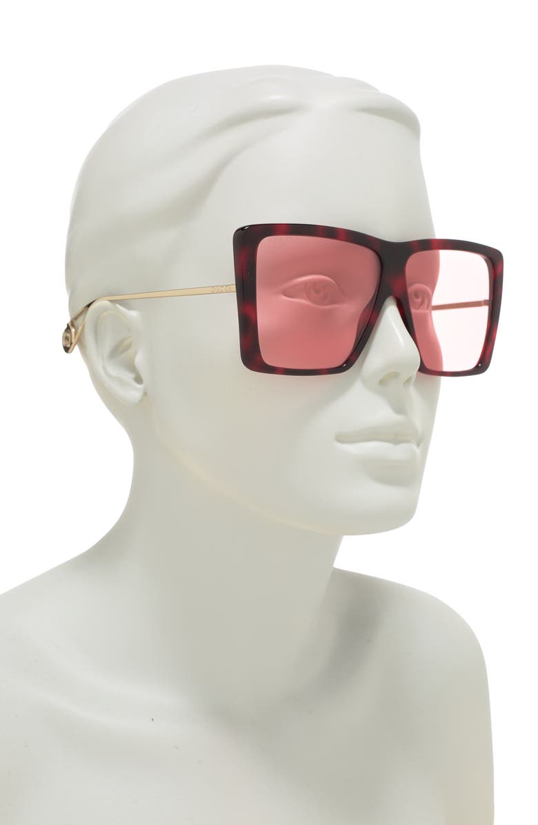 Gucci 61mm Square Sunglasses, Alternate, color, 