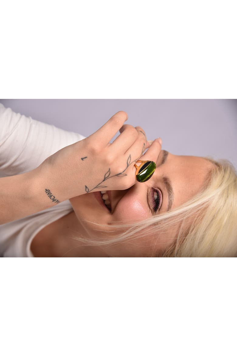 Ala Boundaries Peridot Ring, Alternate, color, Green & Black