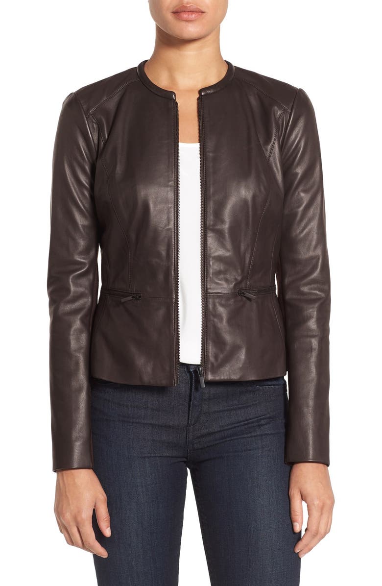 Classiques Entier<sup>®</sup> Leather & Knit Jacket, Main, color, 
