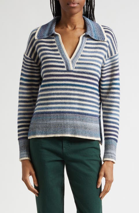 Koko Stripe Cotton & Wool Blend Sweater