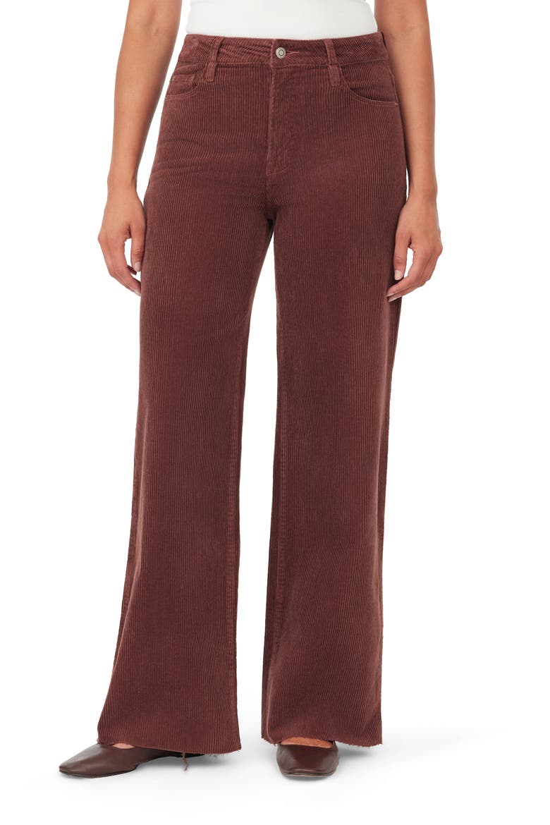 High Rise Wide Leg Corduroy Pants, Main, color, BROWN CORDUROY