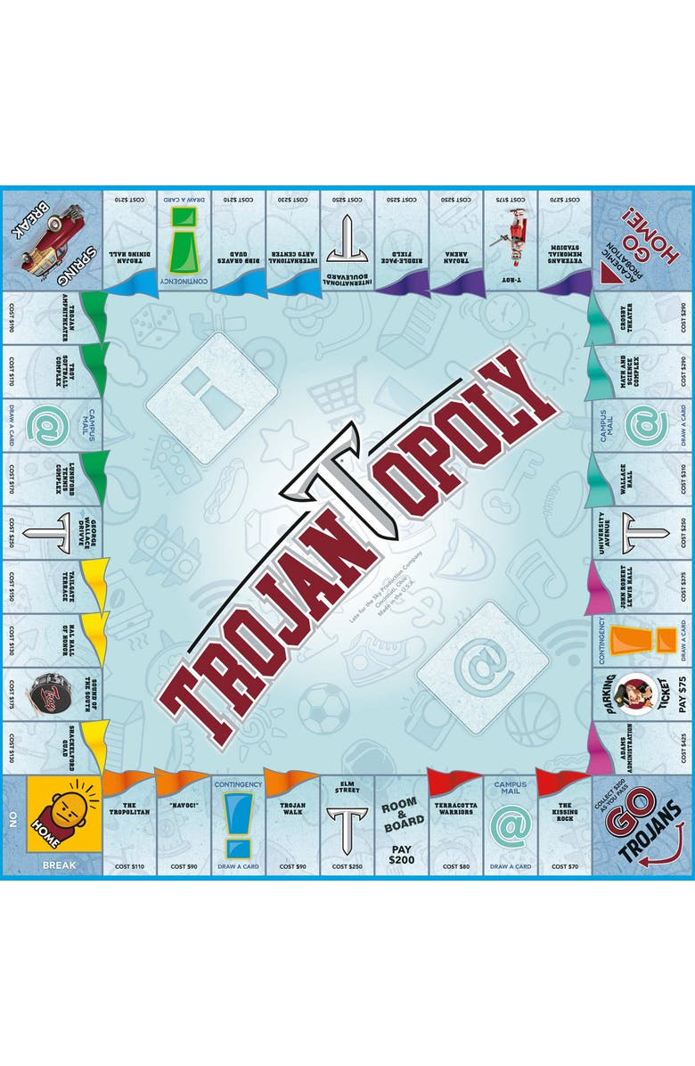 Late for the Sky Troy University Trojanopoly Monopoly Board Game, Alternate, color, Multicolored
