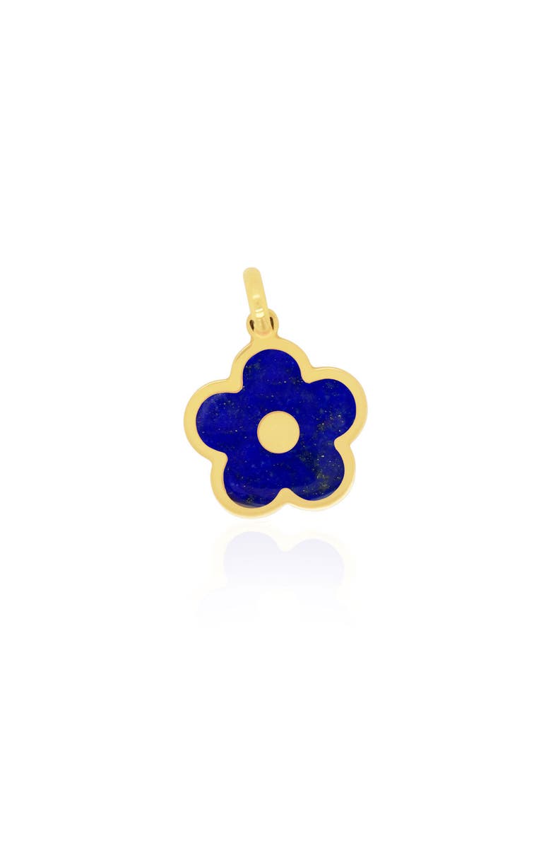 The Lovery Fine Jewelry Lapis Cherry Blossom Charm, Main, color, Lapis