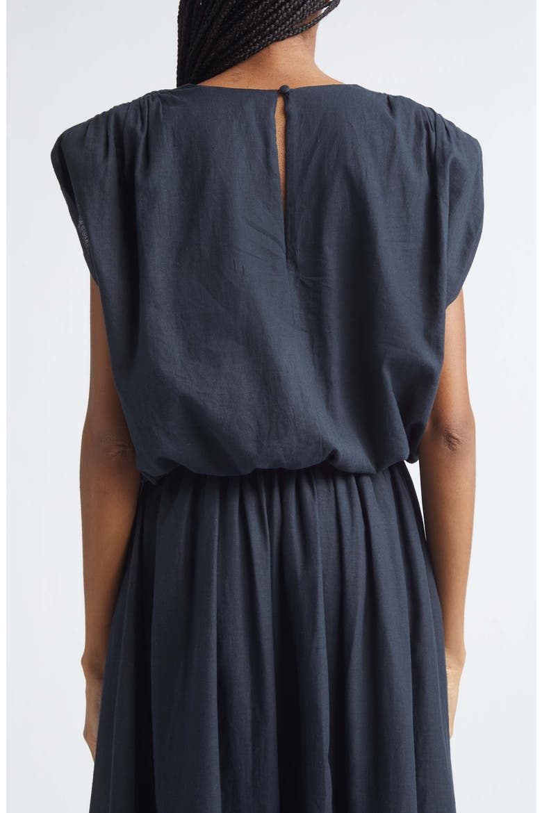 Sirelle Cap Sleeve Linen Blend Shirt, Alternate, color, WASHED JET