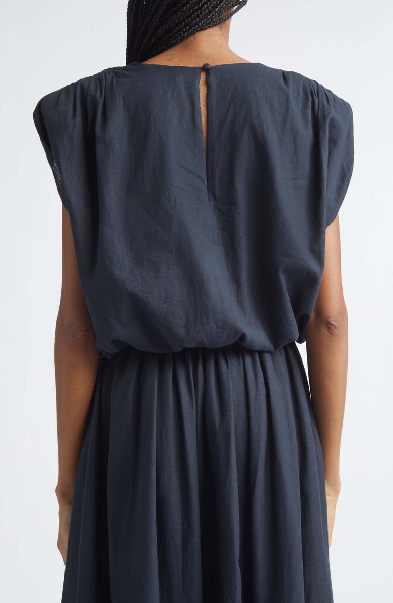 Toccin Sirelle Cap Sleeve Linen Blend Shirt, Alternate, color, Washed Jet