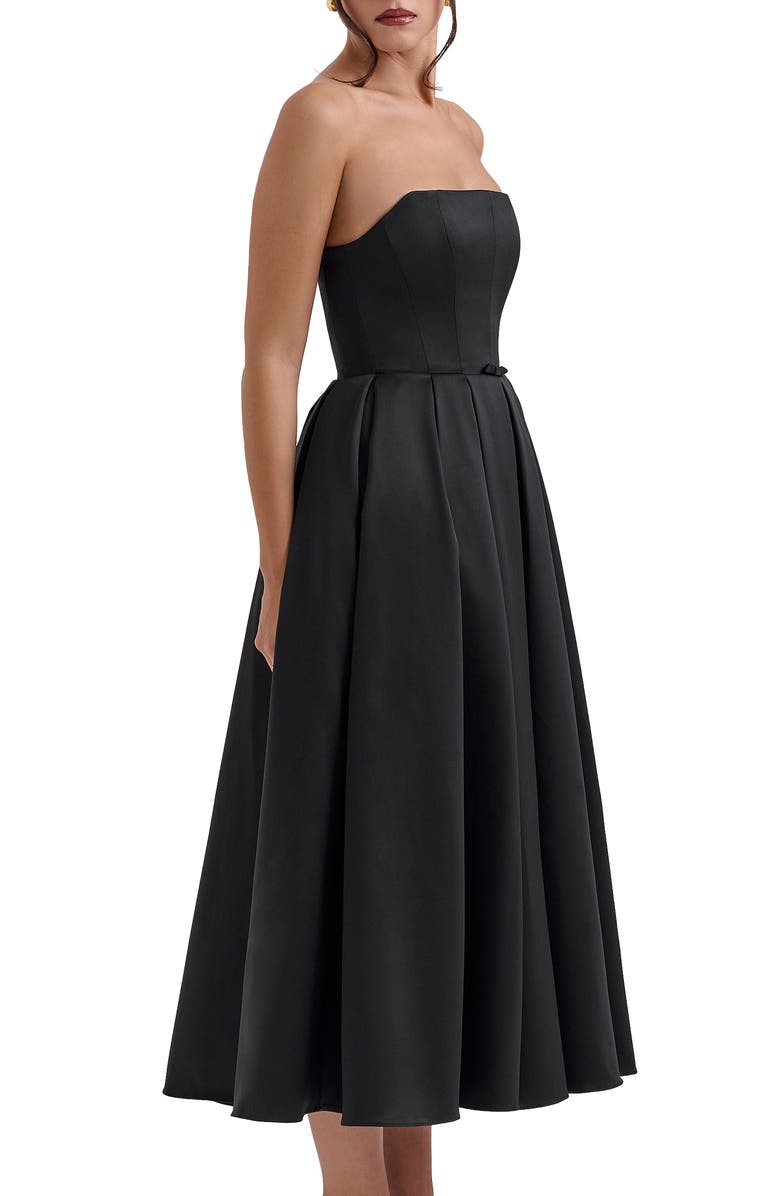 HOUSE OF CB Audrey Strapless Fit & Flare Dress, Alternate, color, Black