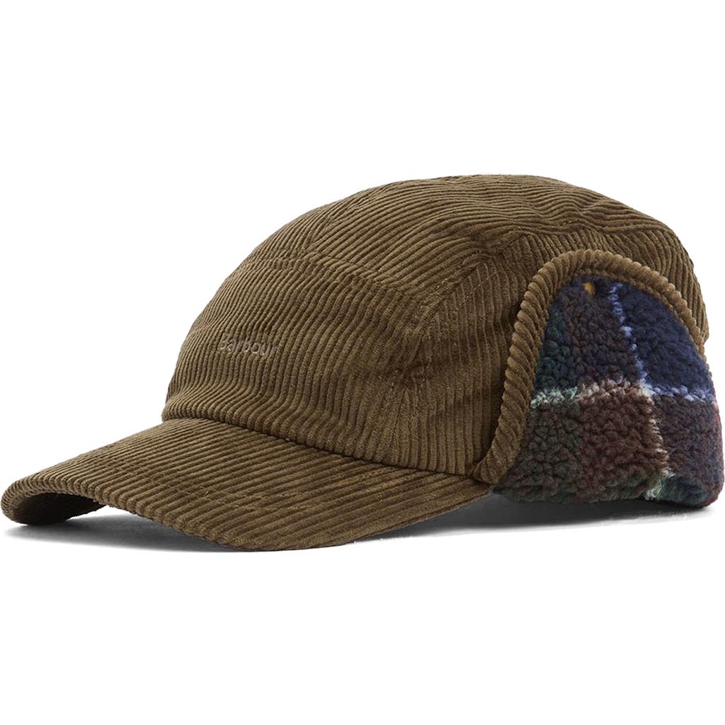 Barbour Lowfen Cotton Corduroy Trapper Hat In Brown