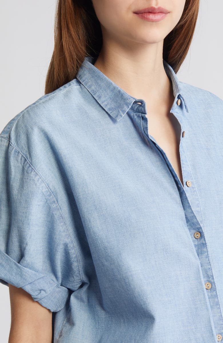 XÍRENA Channing Chambray Button-Up Shirt, Alternate, color, 
