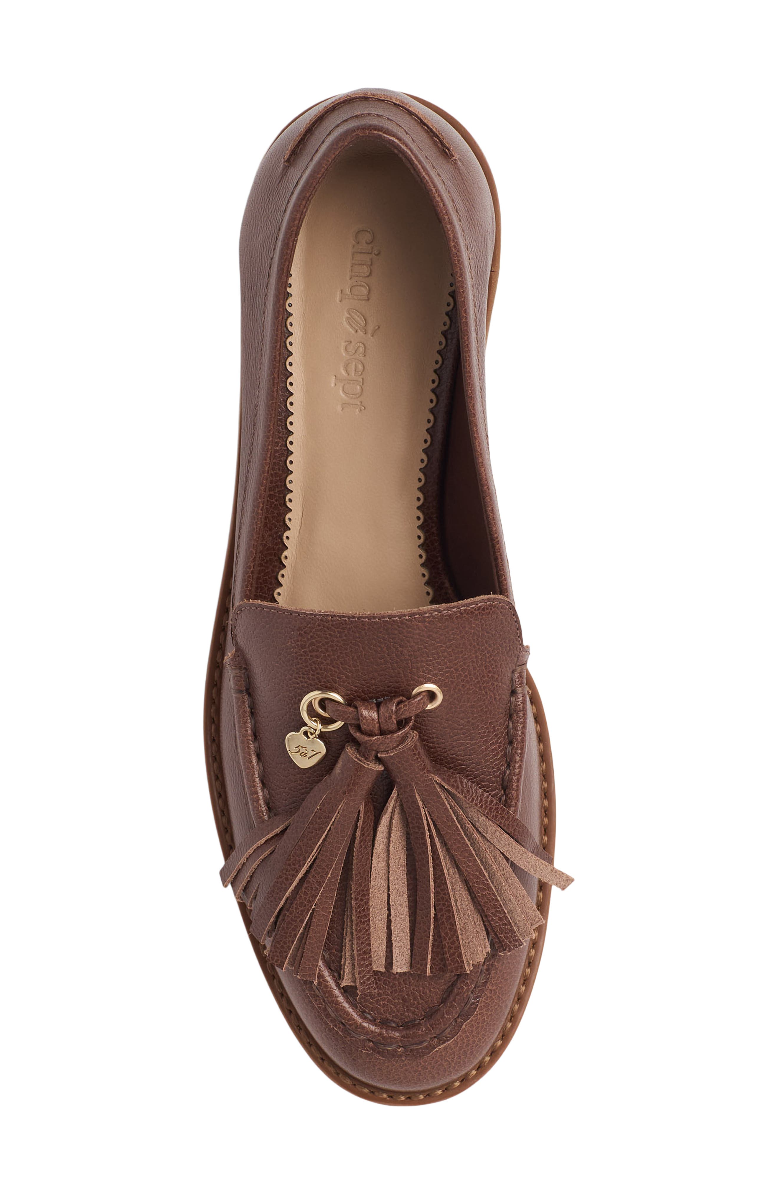 Remi Tassel Leather Loafer, Alternate, color, DARK SEPIA