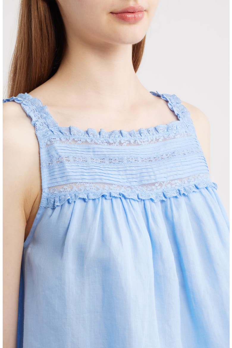 Benita Pintuck Lace Woven Top, Alternate, color, BLUEJAY