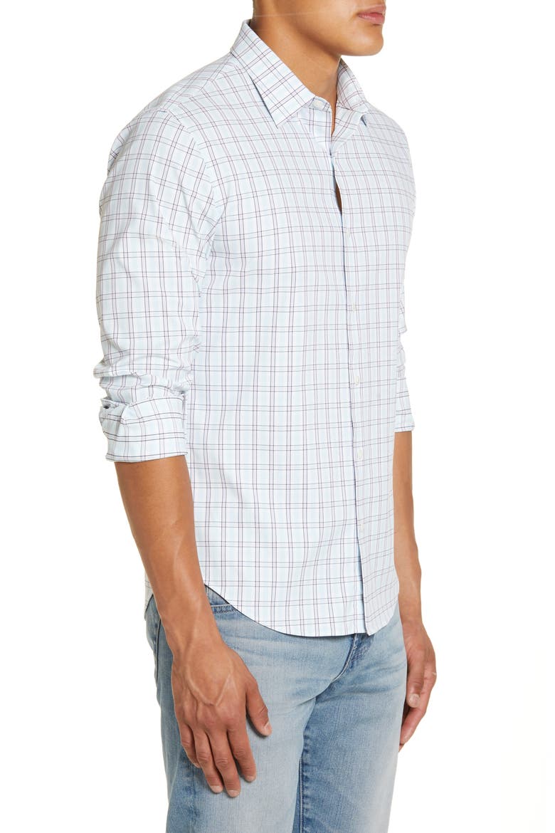 Tech Slim Fit Check Button-Up Shirt, Alternate, color, COLLINS PLAID - PINK ORCHID
