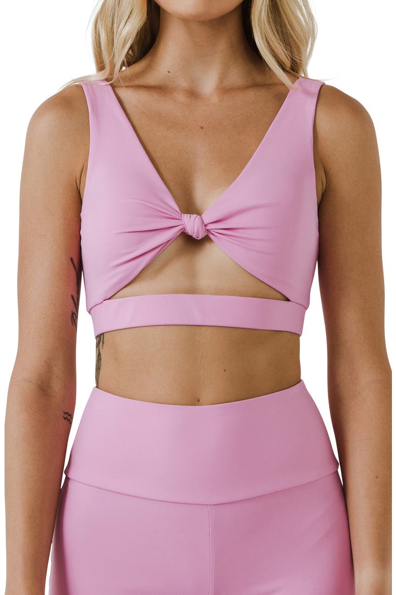 Knotted Cutout Crop Tank, Main, color, PINK