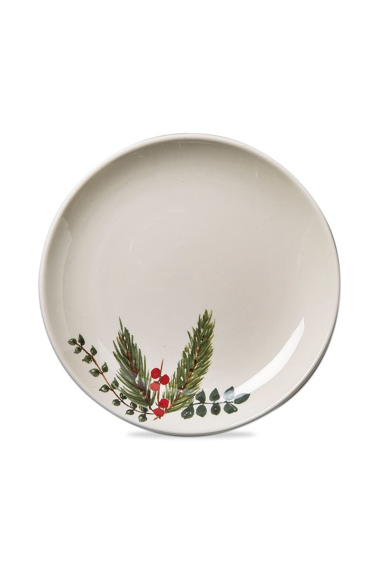 Winter Sprig Ceramic Appetizer Plates Multicolor Set, Main, color, Multicolored