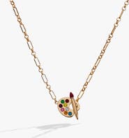 Alex and Ani Artist Palette & Paint Brush Toggle Necklace