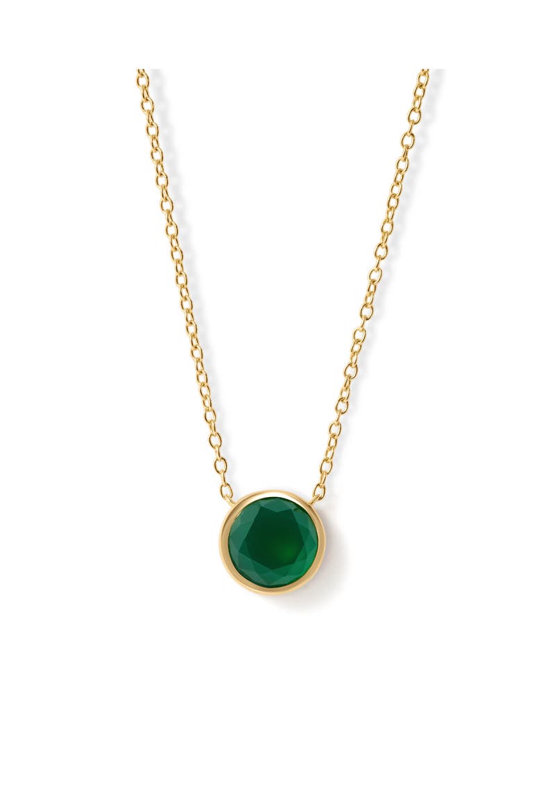 Gold Luna Green Agate Necklace, Main, color, Green Agate