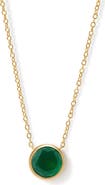 Astley Clarke Gold Luna Green Agate Necklace