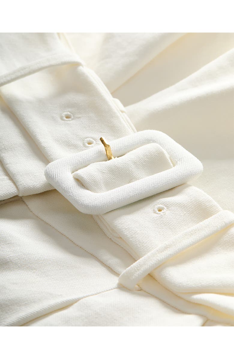 Veronica Beard Piper Pleated Linen Blend Shorts, Alternate, color, 