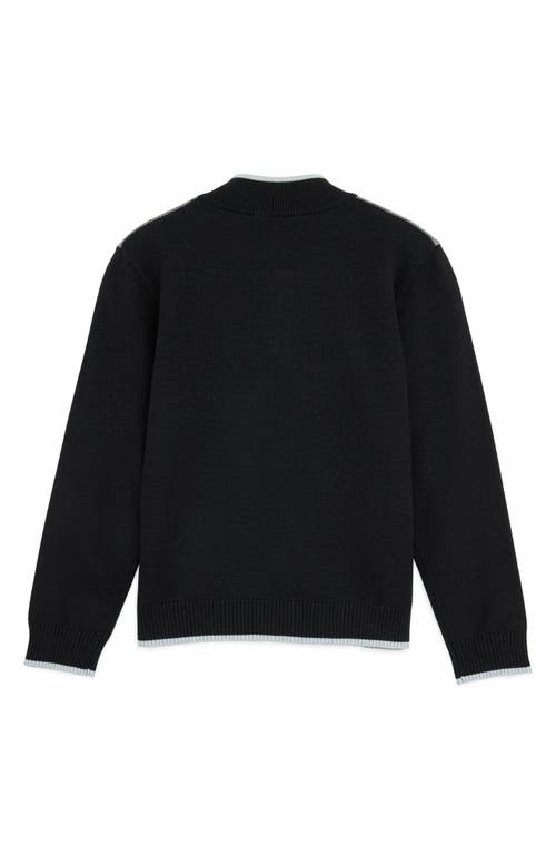 X-ray Xray Kids' Raw X Shoulder Detail Quarter Zip Sweater In Black
