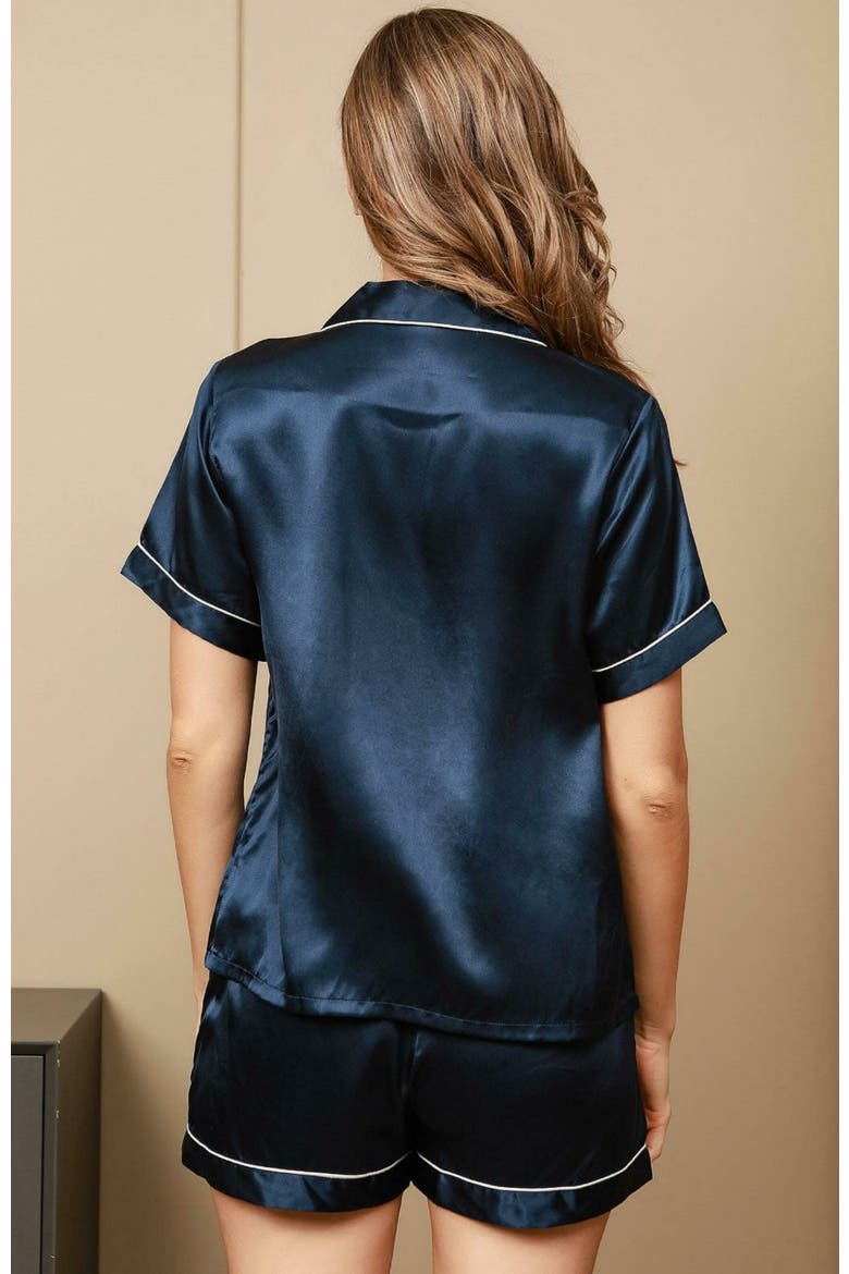 Pure Silk Pajamas Short Pjs Set 2Pcs, Alternate, color, DarkBlue