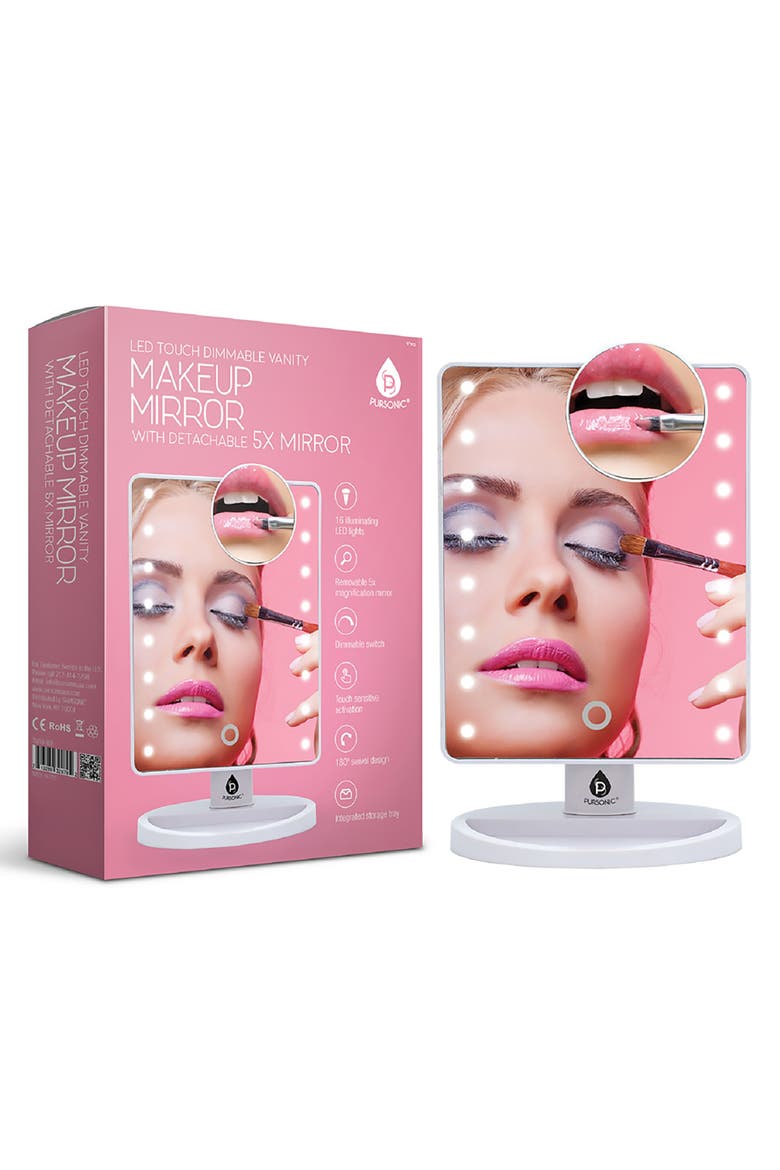 LED Lighted Vanity Makeup Mirror, Alternate, color, White