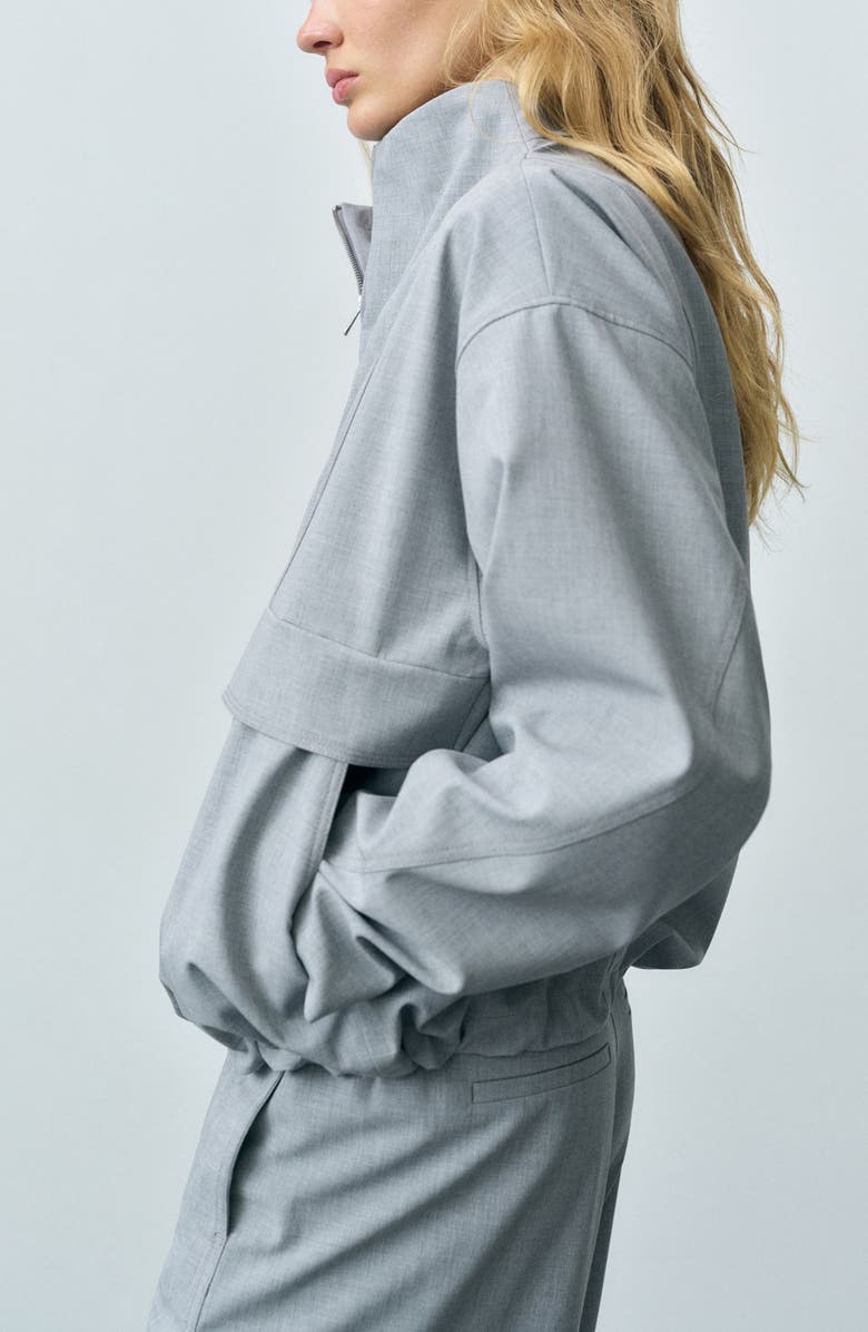 MANGO Barile Half-Zip Jacket, Alternate, color, Light/ Pastel Grey