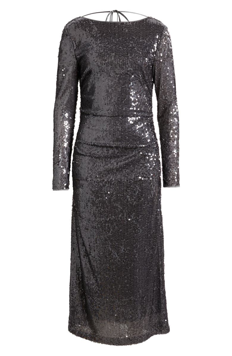 WAYF Kieran Sequin Cowl Back Long Sleeve Cocktail Dress, Alternate, color, 