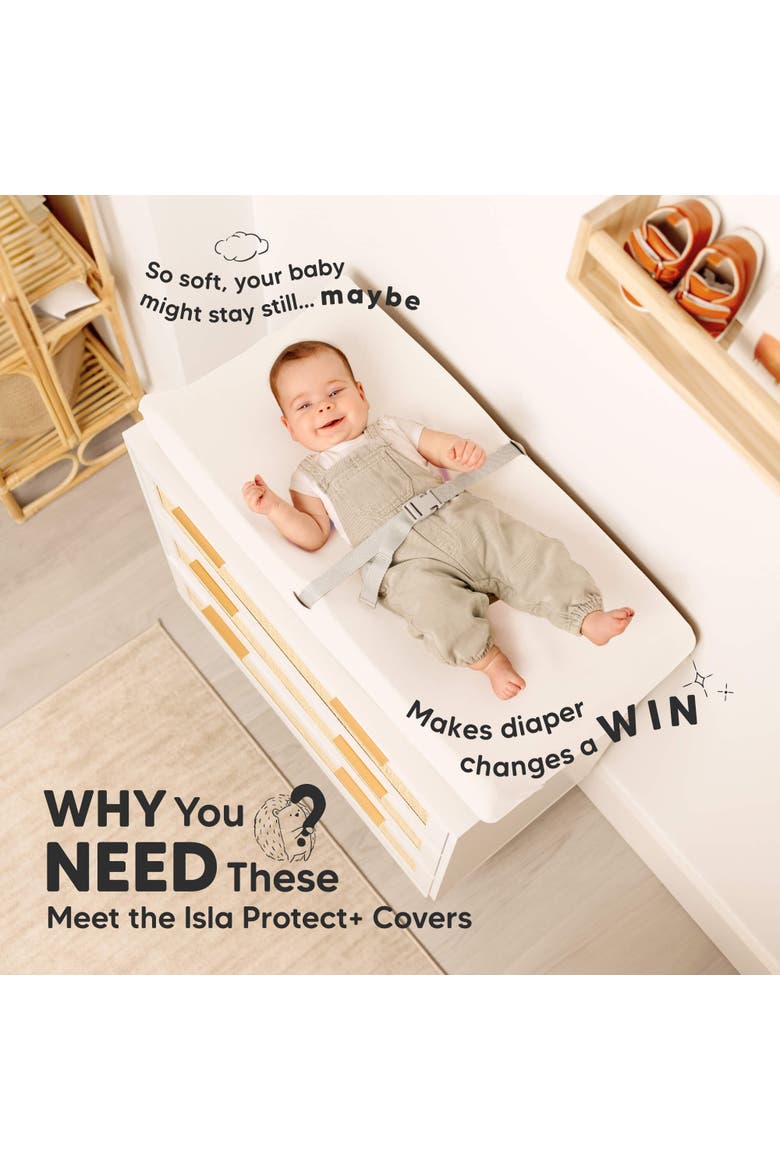 2-Pack Isla [Protect+] Waterproof Changing Pad Covers, Alternate, color, Soft White