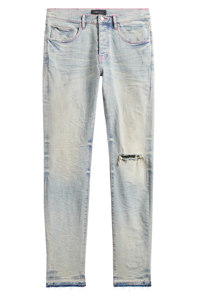 PURPLE BRAND P001 Ripped Skinny Tapered Leg Jeans, Main, color, 