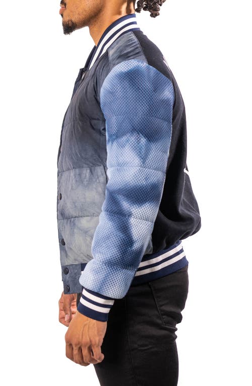 Maceoo Ocean Sky Blue Quilted Bomber Jacket In Blue