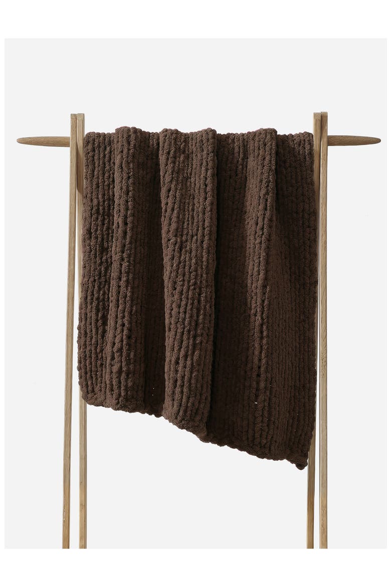 Snug Loose Knit Throw Blanket, Alternate, color, CHOCOLATE MARTINI