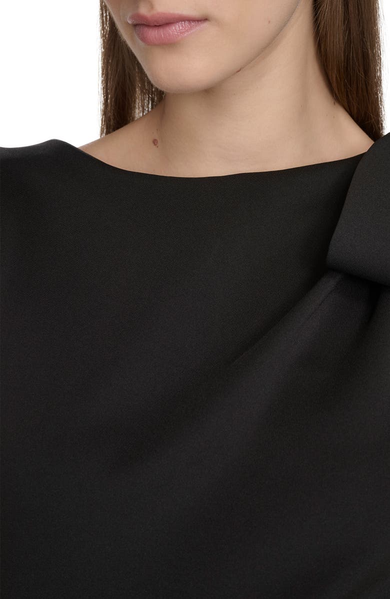 Calvin Klein Side Bow Sleeveless Scuba Knit Sheath Dress, Alternate, color, Black