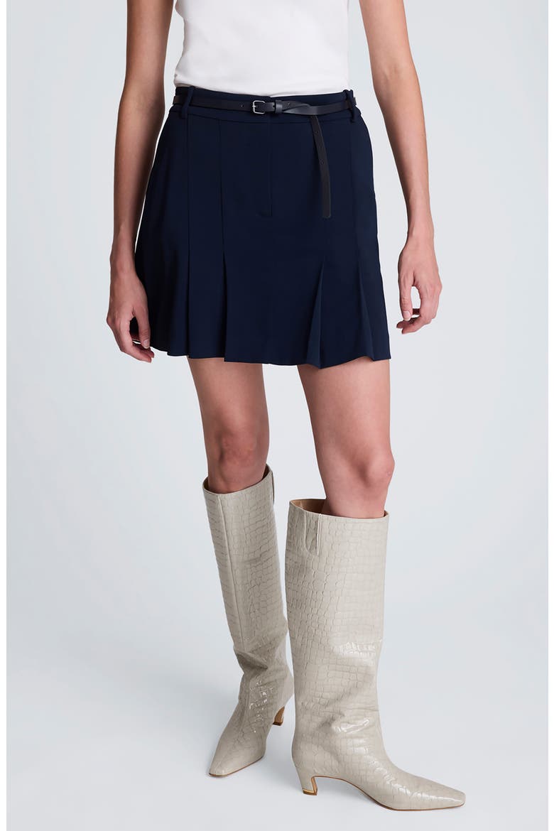 Pleat Miniskirt, Main, color, DARK NAVY