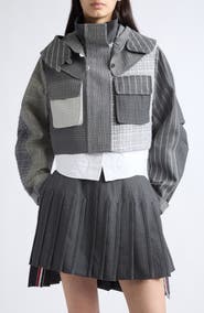 Thom Browne Cropped Tailored Wool Parka with Detachable Vest