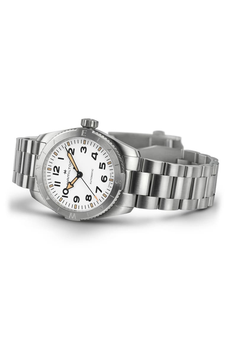 Khaki Field Expedition Automatic Bracelet Watch, 37mm, Alternate, color, WHITE
