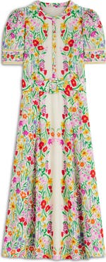 Boden Kate Floral Puff Sleeve Belted Shirtdress