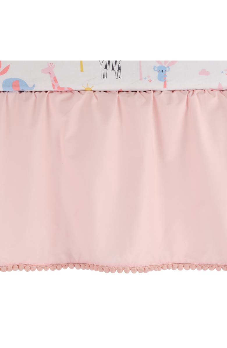 Lambs & Ivy Snuggle Jungle Pastel Safari Cotton Jersey 3-Piece Crib Bedding Set, Alternate, color, Pink