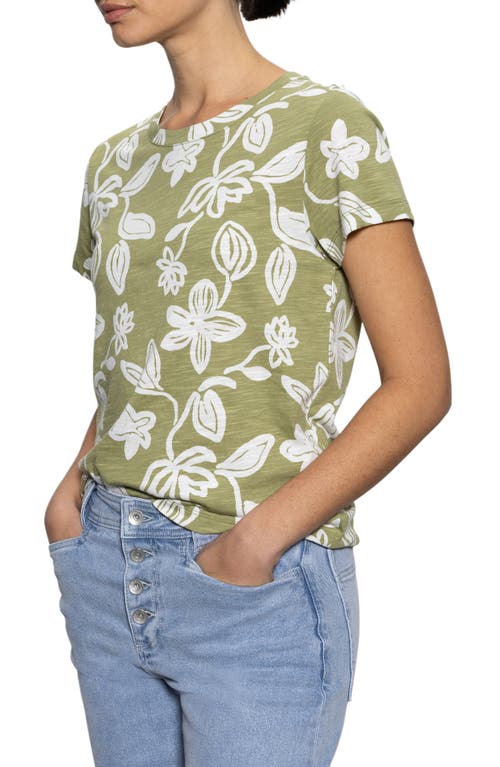 Sanctuary The Perfect Geo Print Cotton Blend Knit Top In Green