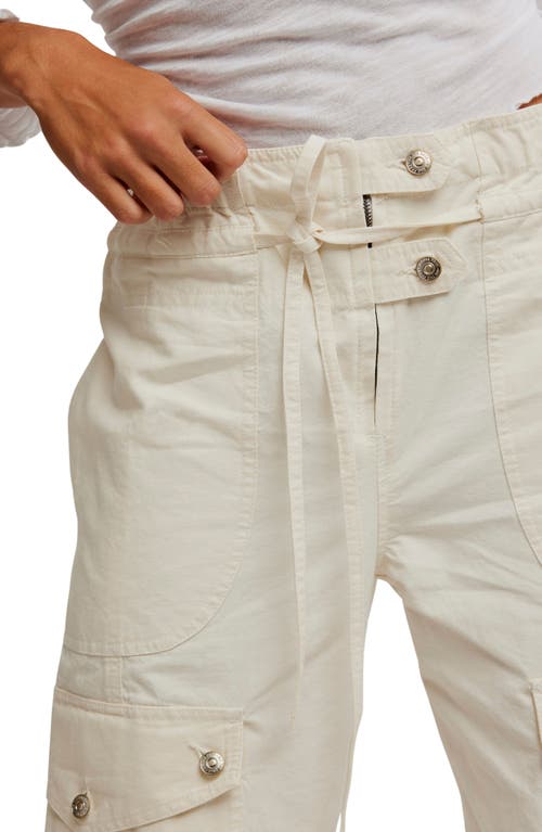 Shop Free People Park Ave Cotton Cargo Pants In Ivory