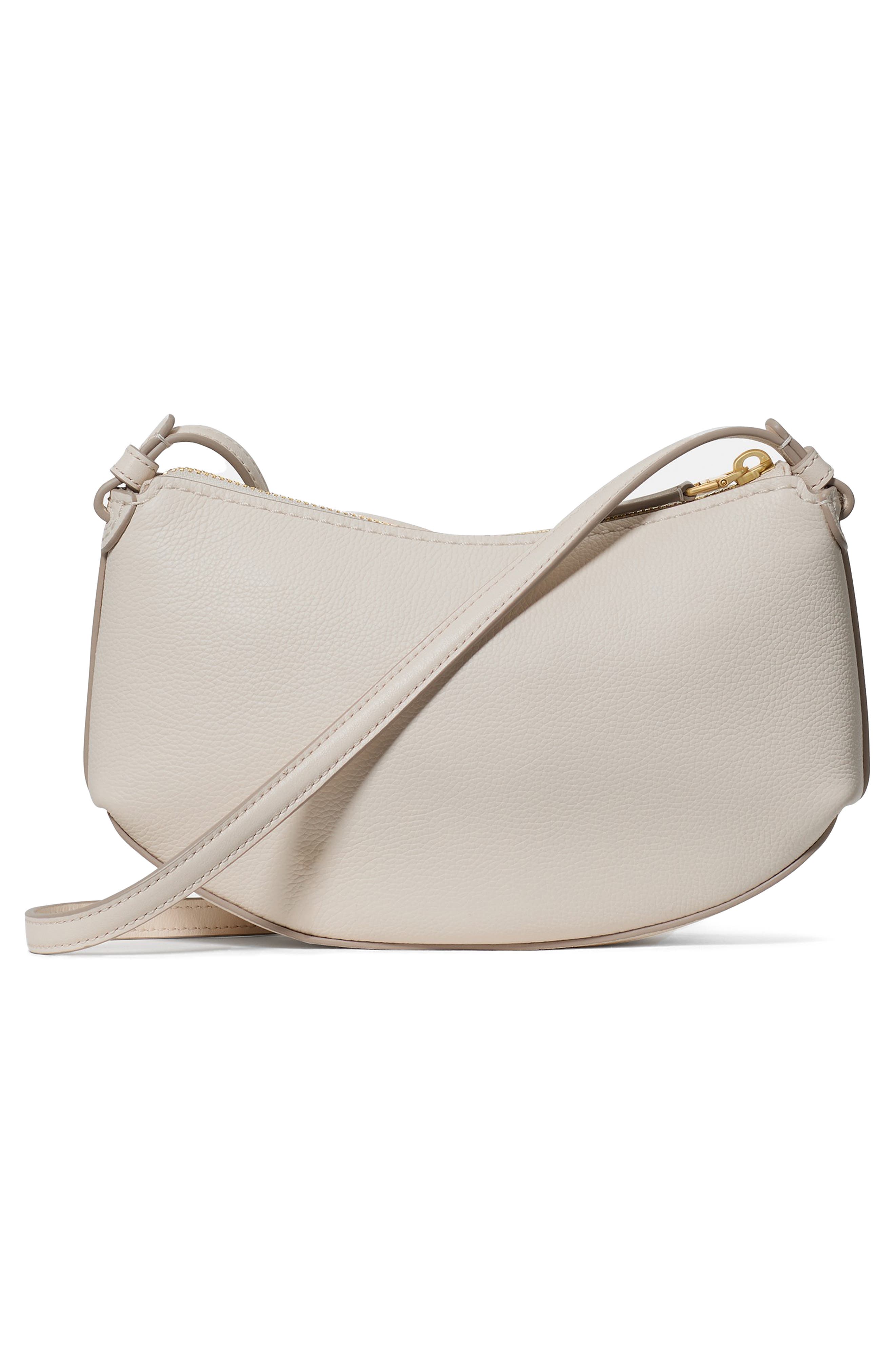 loop pebble leather crossbody bag, Alternate, color, CASHEW MILK