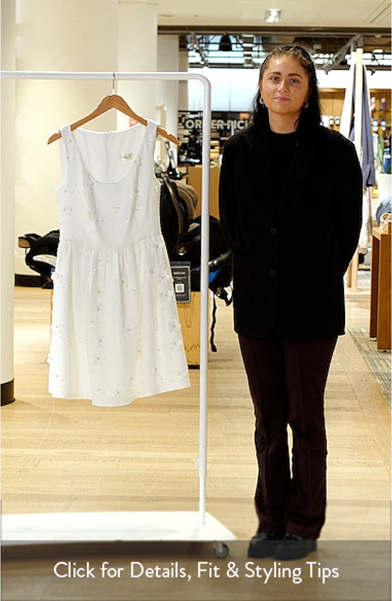 Floral Appliqué Sleeveless Fit & Flare Dress, sales video thumbnail