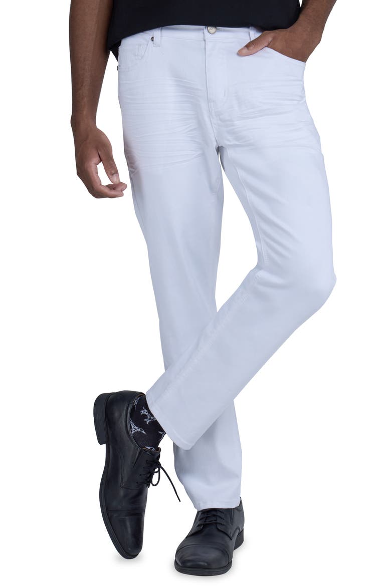 Classic Twill Skinny Jeans, Alternate, color, WHITE