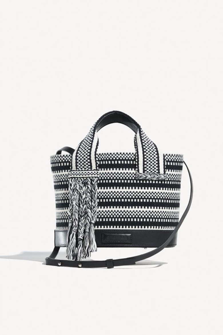 Tutu Midi Bucket Bag, Alternate, color, Ivory Black