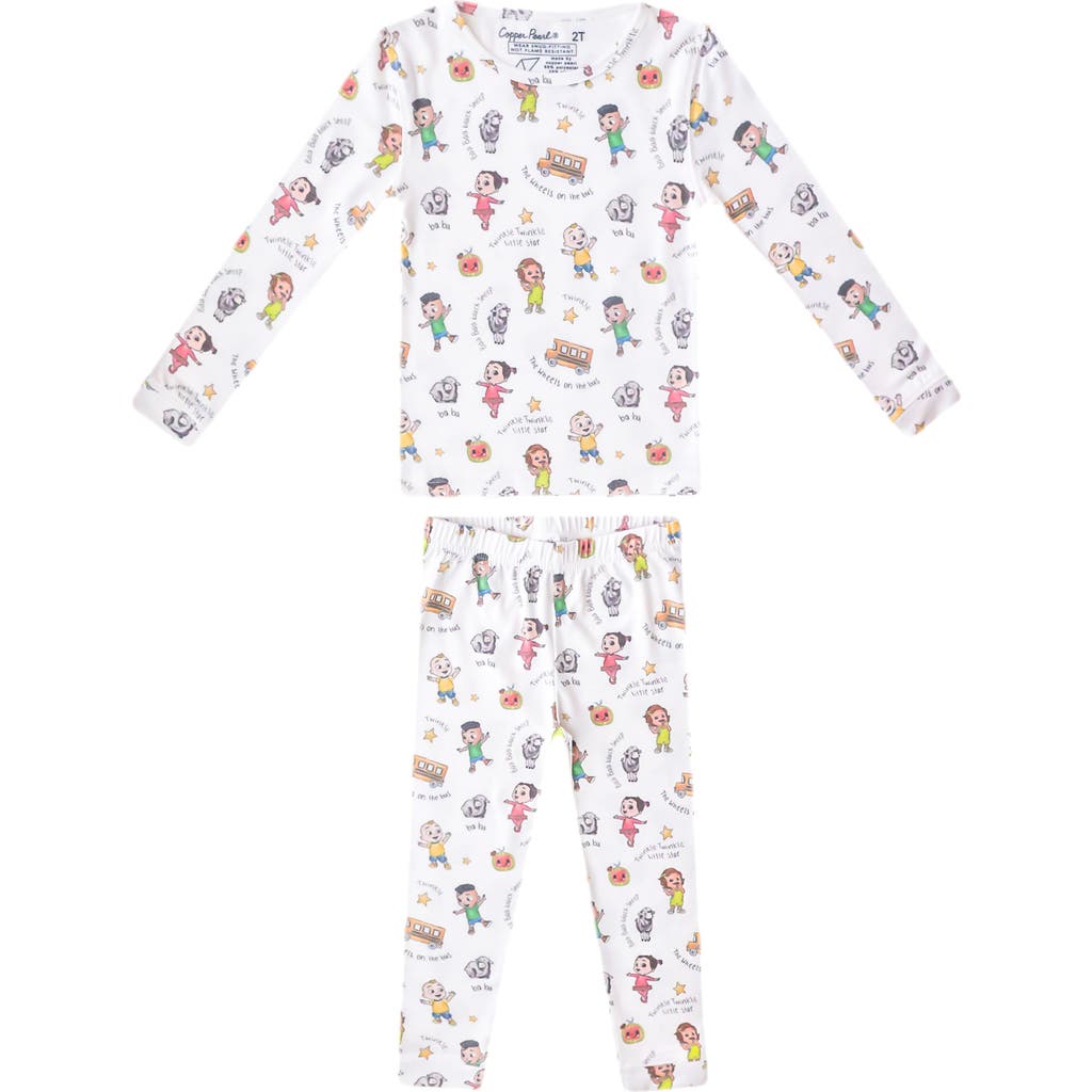 COPPER PEARL COPPER PEARL COCOMELON FITTED TWO-PIECE PAJAMAS