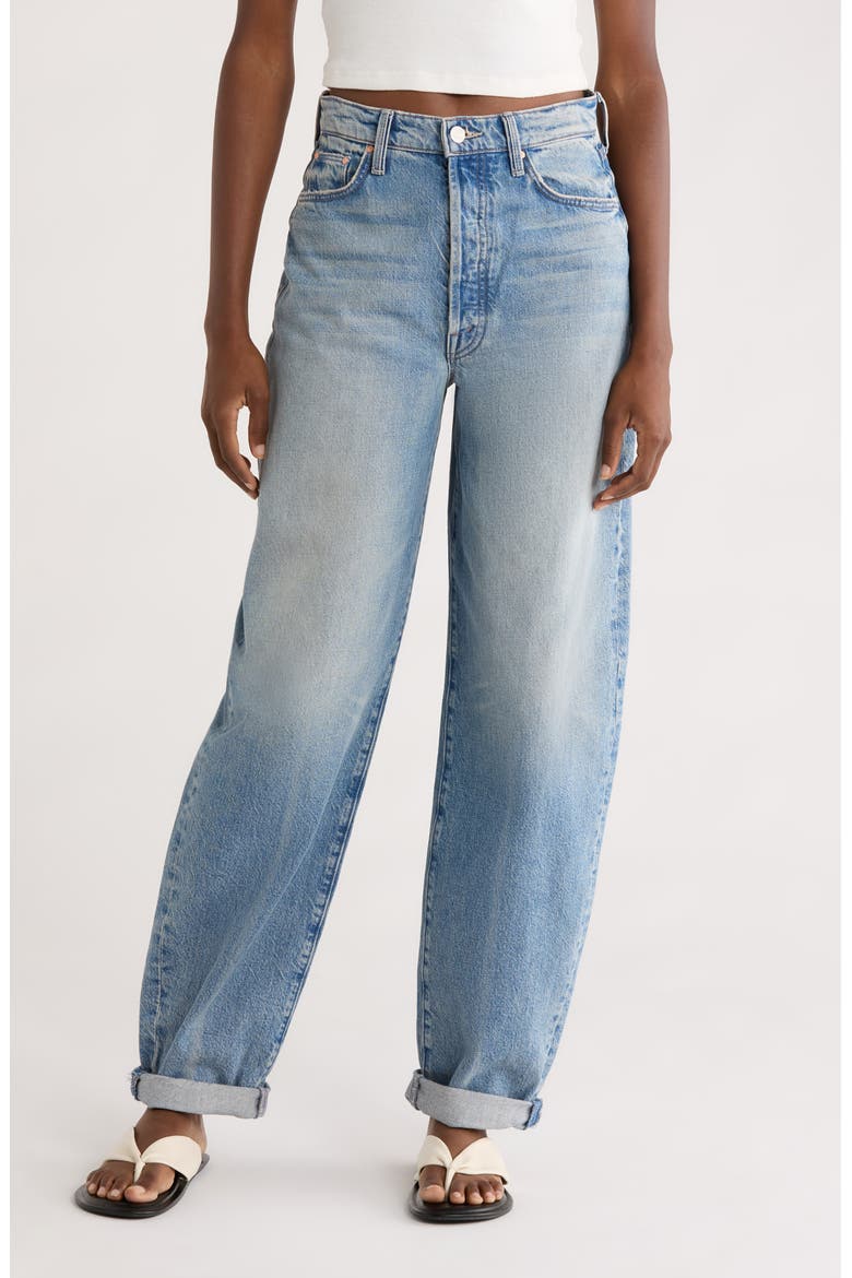 The Fangirl Skimp Cuff Barrel Leg Jeans, Main, color, BLINDED BY THE LIGHT