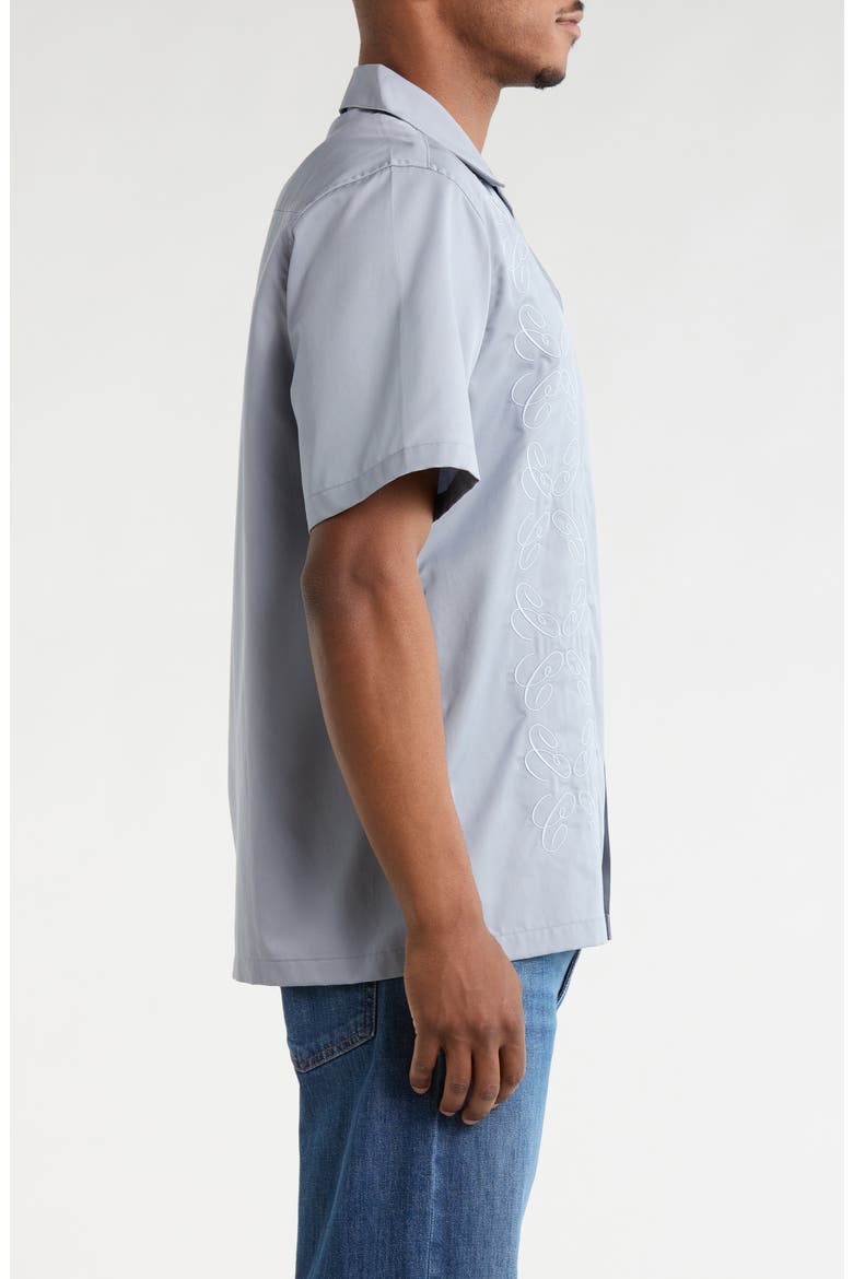 Signet Embroidered Camp Shirt, Alternate, color, MIRROR