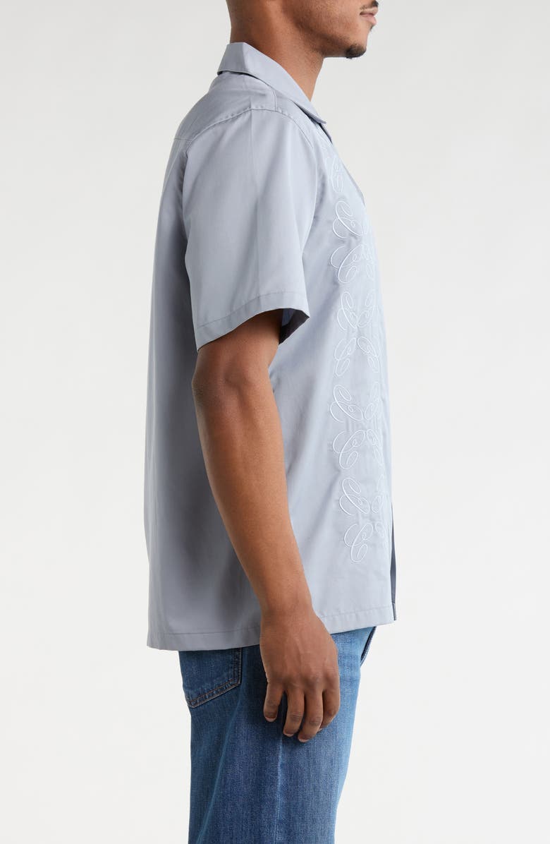 Carhartt Work In Progress Signet Embroidered Camp Shirt, Alternate, color, Mirror